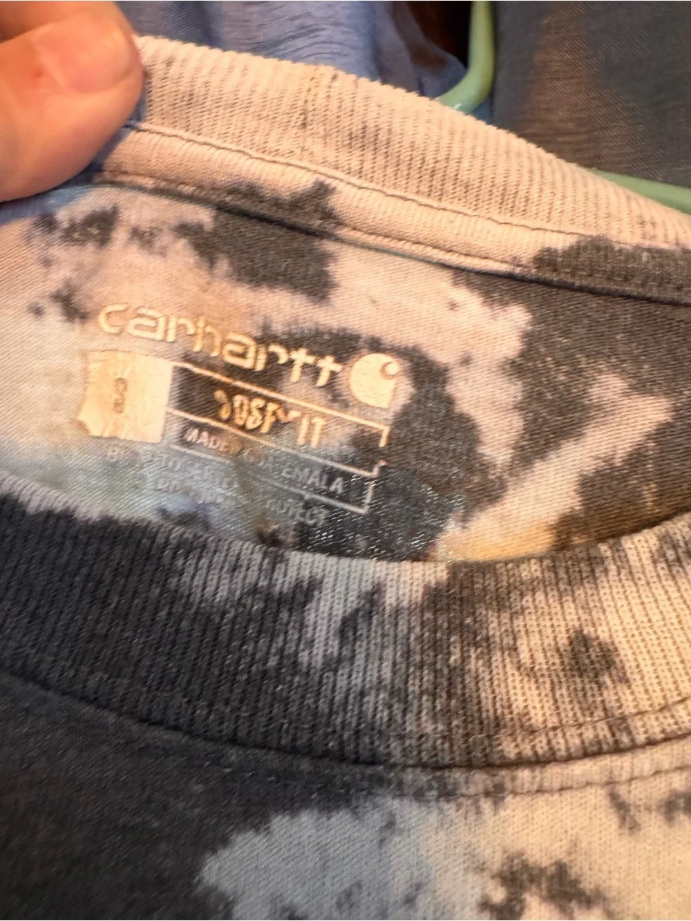 Carhartt Men's Tie-Dye Long Sleeve Sweater - Gray & White